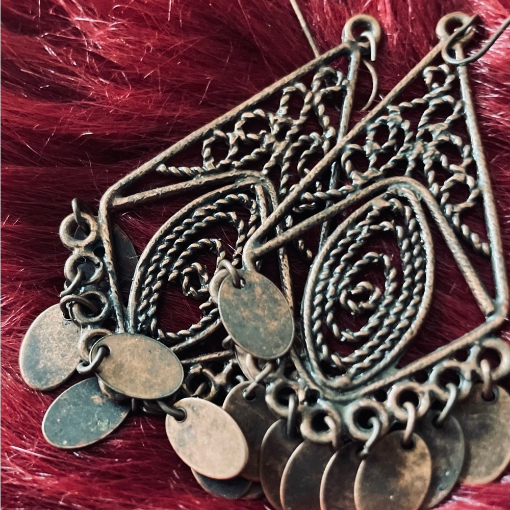 Elegant Bronze Dangle Earrings